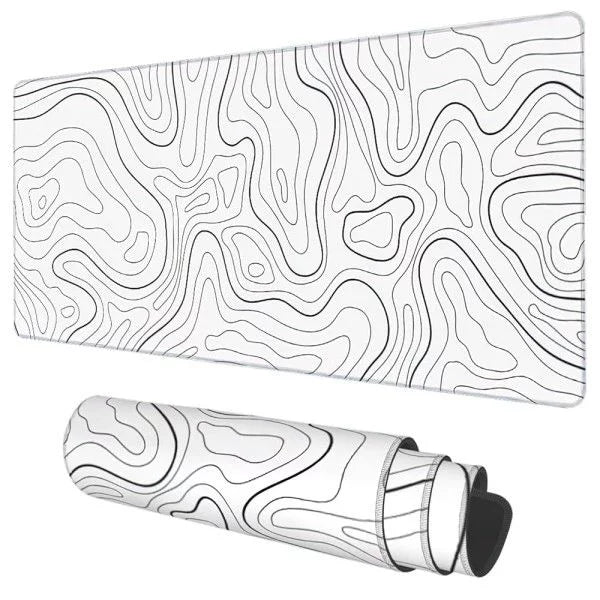 Topographic mouse pad 90x40cm 3mm  White