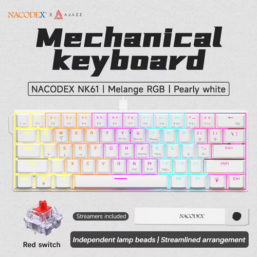 AJAZZ NK61 Wired Red Switches (white)
